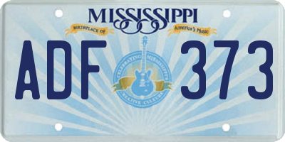 MS license plate ADF373