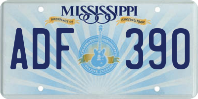 MS license plate ADF390