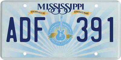 MS license plate ADF391