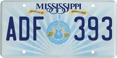 MS license plate ADF393
