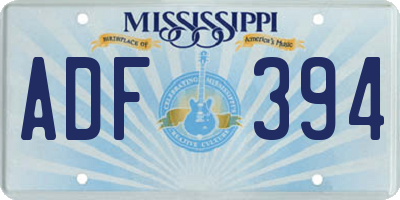 MS license plate ADF394