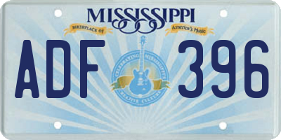 MS license plate ADF396
