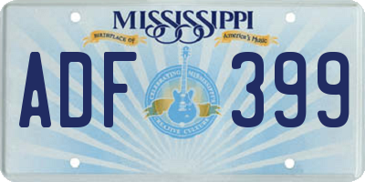 MS license plate ADF399