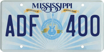 MS license plate ADF400