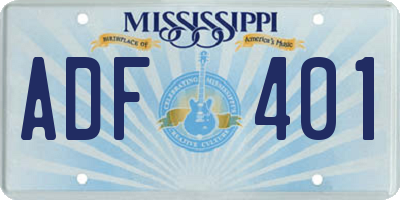MS license plate ADF401