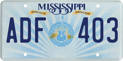 MS license plate ADF403