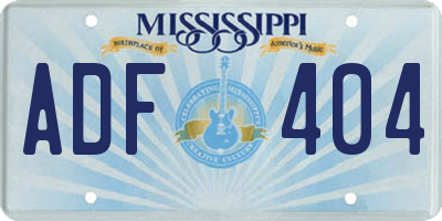 MS license plate ADF404