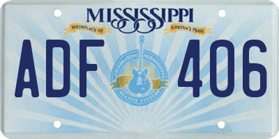 MS license plate ADF406