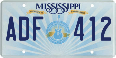 MS license plate ADF412