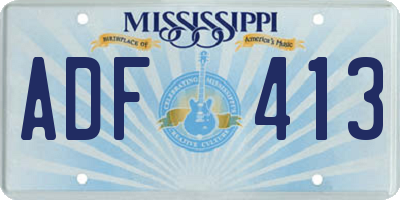 MS license plate ADF413