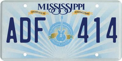 MS license plate ADF414