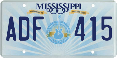 MS license plate ADF415