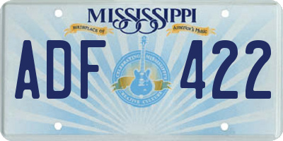 MS license plate ADF422