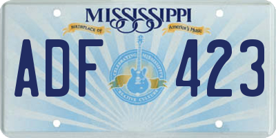 MS license plate ADF423