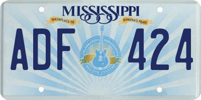 MS license plate ADF424