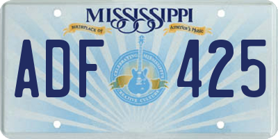 MS license plate ADF425