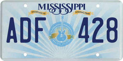 MS license plate ADF428