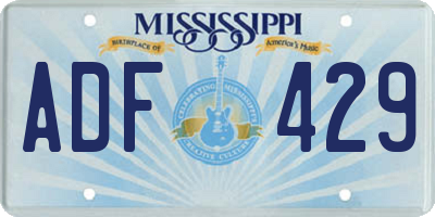 MS license plate ADF429