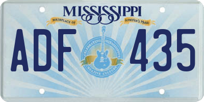 MS license plate ADF435