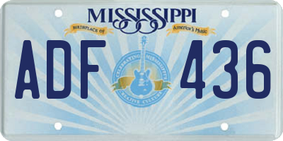 MS license plate ADF436