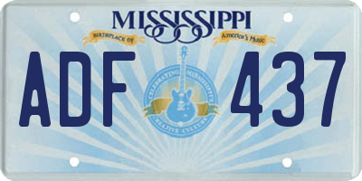 MS license plate ADF437