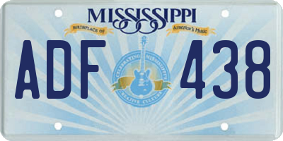 MS license plate ADF438