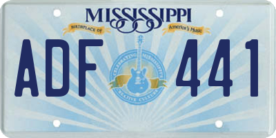 MS license plate ADF441