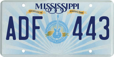 MS license plate ADF443
