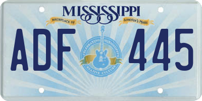 MS license plate ADF445