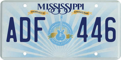 MS license plate ADF446