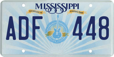 MS license plate ADF448