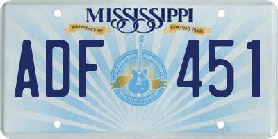 MS license plate ADF451