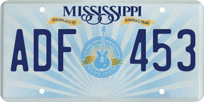 MS license plate ADF453