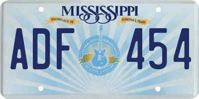 MS license plate ADF454