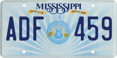 MS license plate ADF459