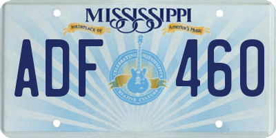 MS license plate ADF460