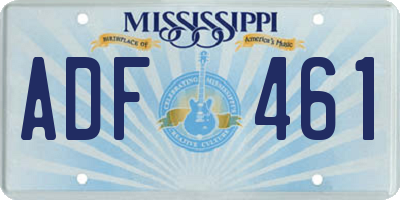 MS license plate ADF461