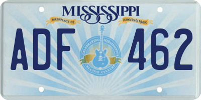 MS license plate ADF462