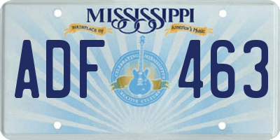 MS license plate ADF463