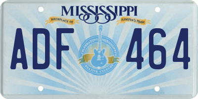 MS license plate ADF464