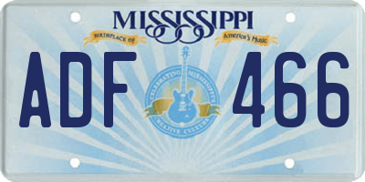 MS license plate ADF466