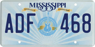 MS license plate ADF468