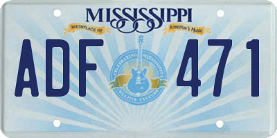 MS license plate ADF471
