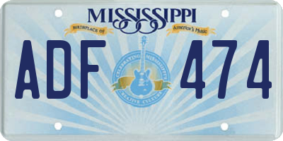 MS license plate ADF474