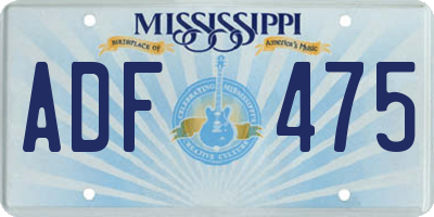 MS license plate ADF475