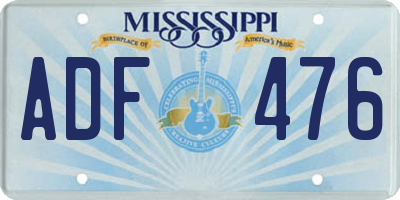 MS license plate ADF476