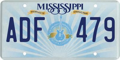 MS license plate ADF479