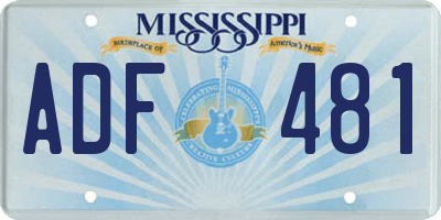 MS license plate ADF481
