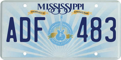 MS license plate ADF483