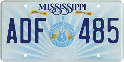MS license plate ADF485